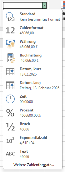 Zahlenformate